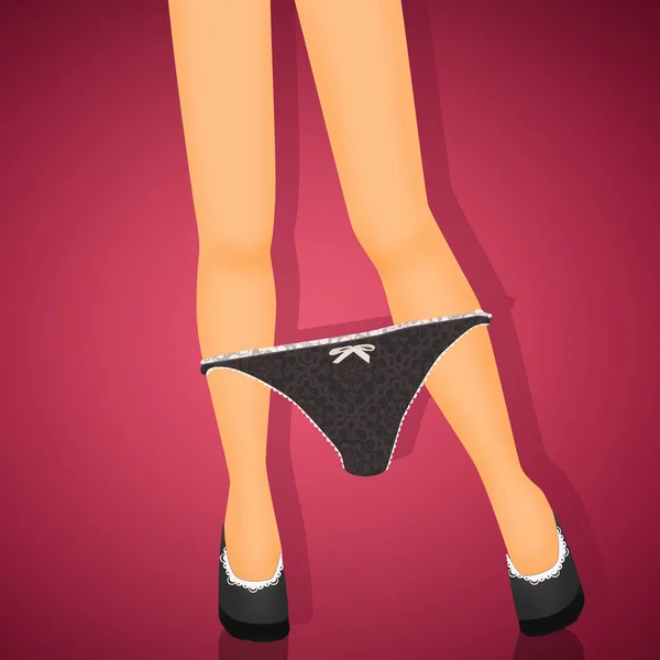 Vrouwelijke benen met kant slipje — Stockfoto