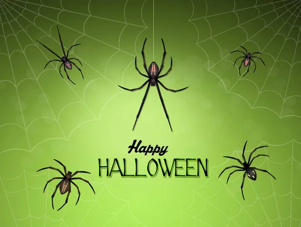 Cadılar Bayramı kartı ile örümcekler