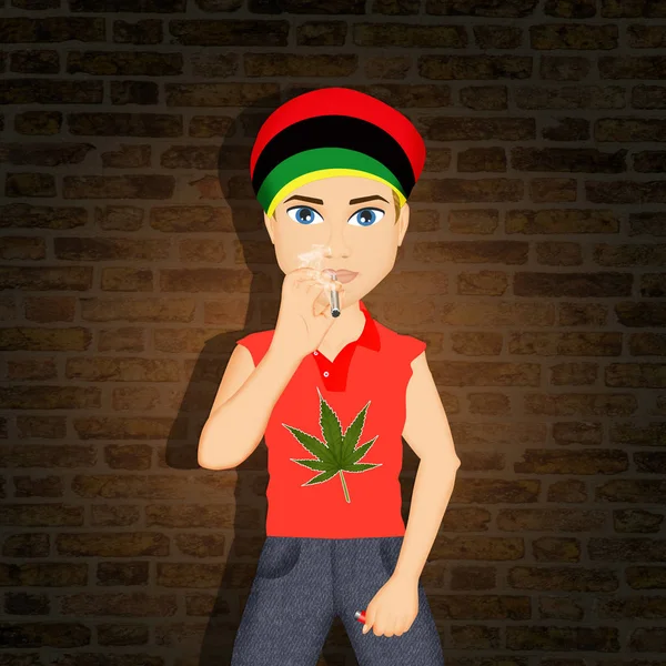Man rookt marihuana — Stockfoto