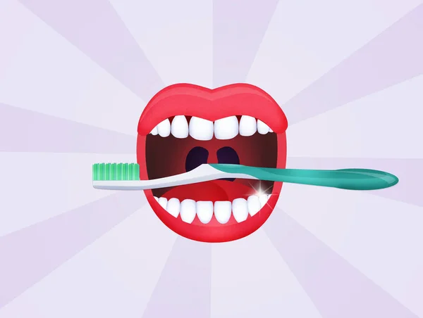 Mouth open with clean teeth — Stock Photo, Image