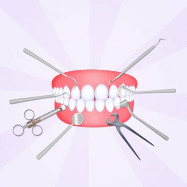 ağız diş hekimi araçları ile