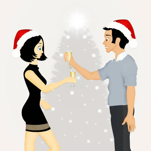 Ilustracja z toast Bożego Narodzenia — Zdjęcie stockowe
