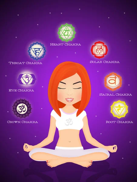 Seven chakras symbols — Stock Photo, Image