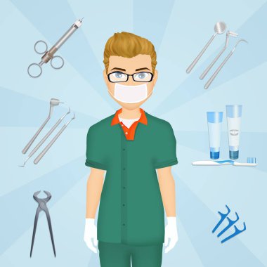 diş hekimi araçları çizimi