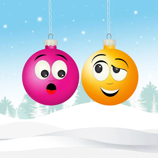 Kreslené vánoční koule — Stock fotografie