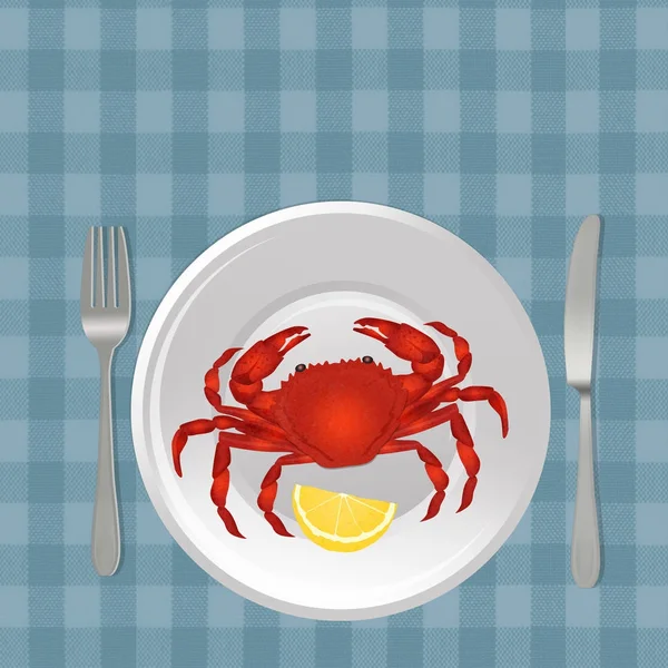 Crabe dans le plat — Photo