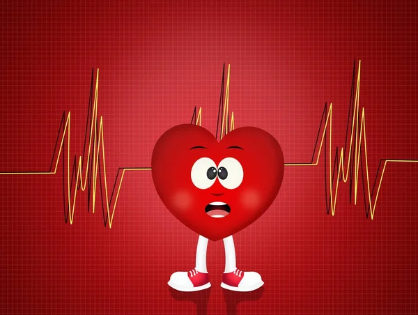 Diagramme d'électrocardiogramme drôle — Photo