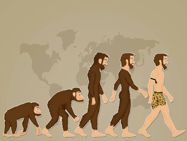 Menselijke evolutie cartoon — Stockfoto