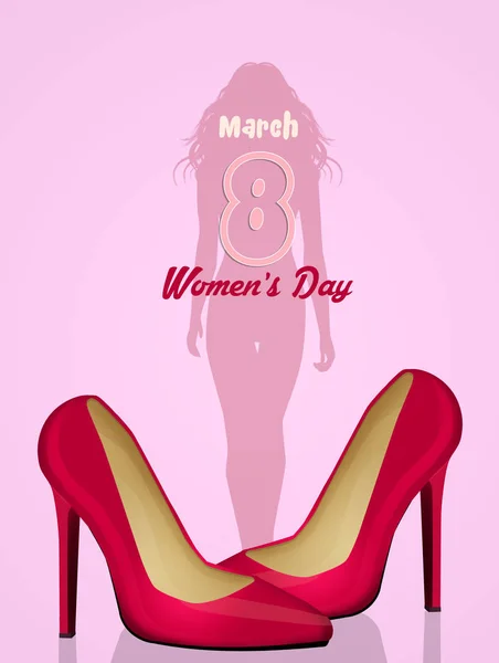 여성의 날에 쓰는 여성용 신발 — 스톡 사진