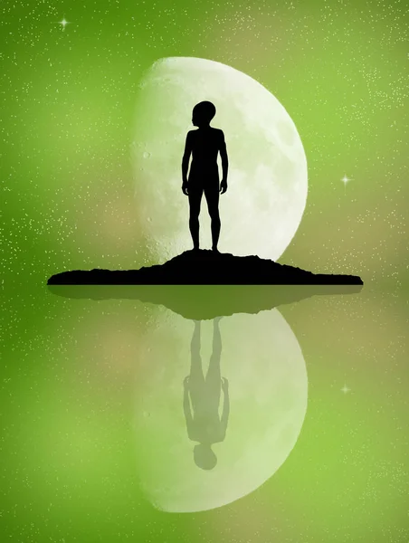 Illustrazione della silhouette aliena — Foto Stock