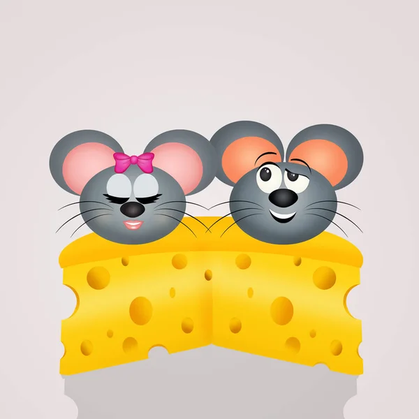 Verliebtes Mäuse-Paar — Stockfoto