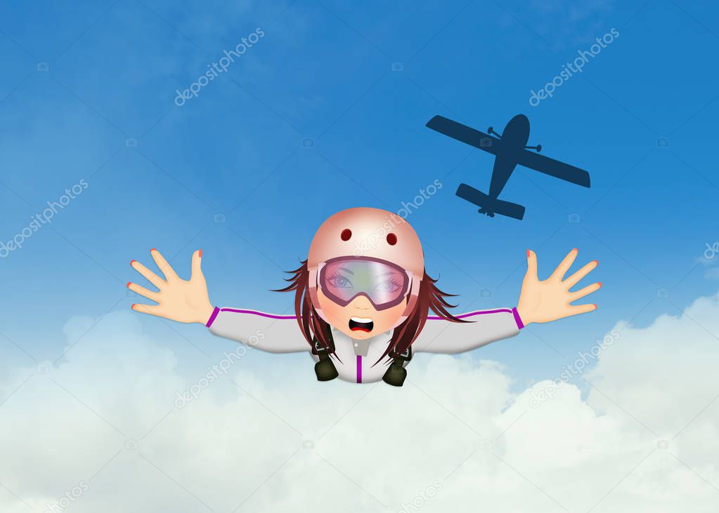 girl with parachute