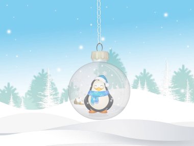 Penguen ile Noel top