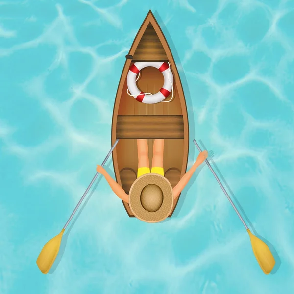 Båt i vattnet — Stockfoto