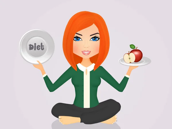 Illustration av flicka till diet — Stockfoto