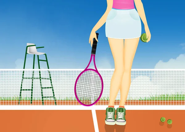 女孩的腿打网球 — 图库照片