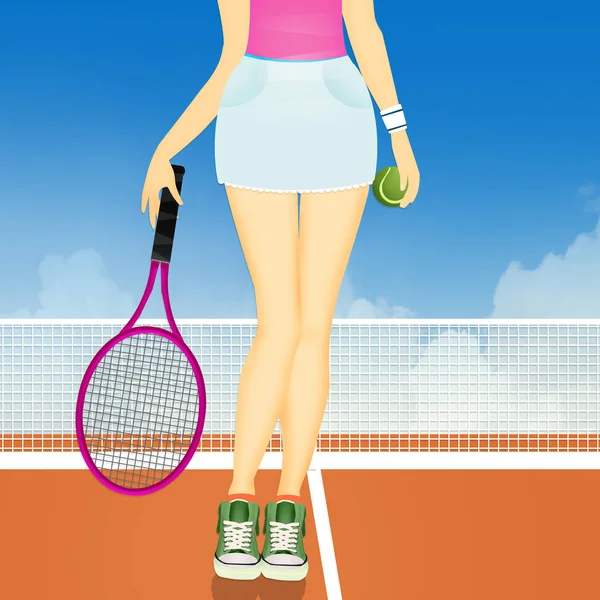 Pernas de menina jogar tênis — Fotografia de Stock