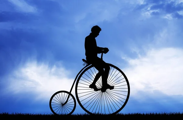 大轮子自行车插图 — 图库照片
