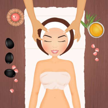 rahatlatıcı yüz masaj çizimi