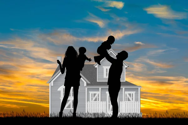 Illustration Family Home — Stock Photo, Image