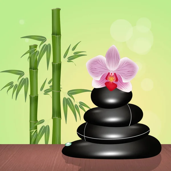 Illustration Von Zen Steinen Wellness — Stockfoto