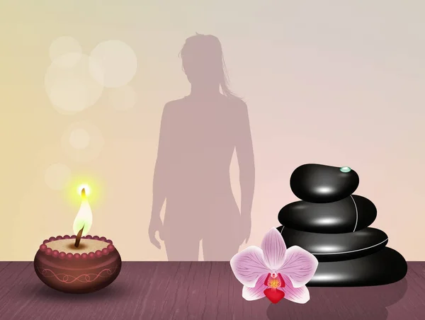 Illustration Von Zen Steinen Für Eine Entspannende Massage — Stockfoto