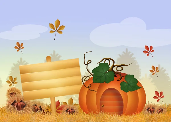Illustration Pumpkin Autumn — Stock Photo, Image