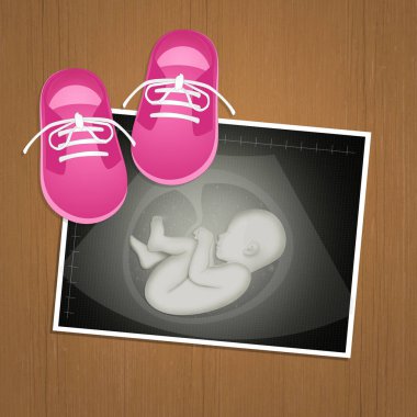 illustration of echography of baby clipart