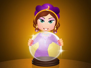 kristal top ile çingene çizimi