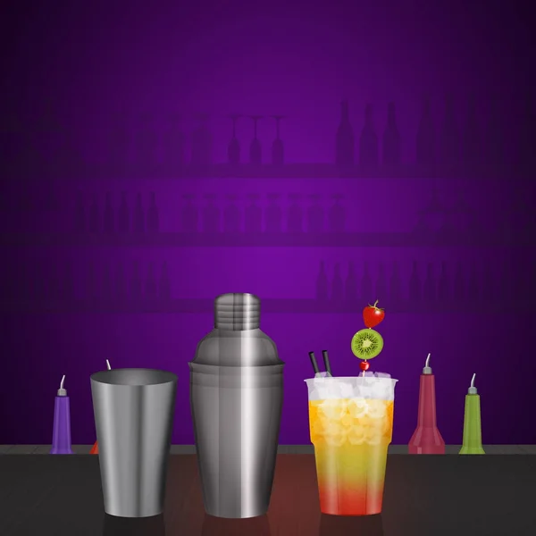 Ilustração Bartender Shake Coquetel — Fotografia de Stock