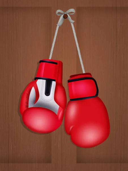 Illustration Von Hängenden Boxhandschuhen — Stockfoto