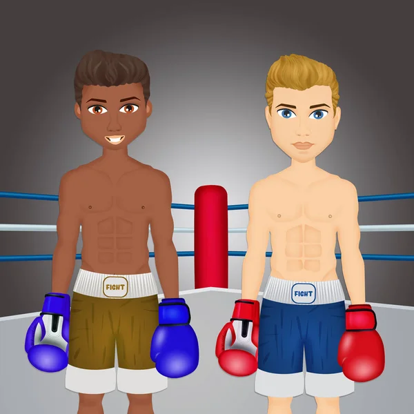 illustration of boxeur men on ring