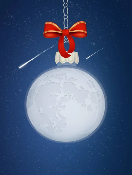 Illustration Månen Jul Bollen — Stockfoto