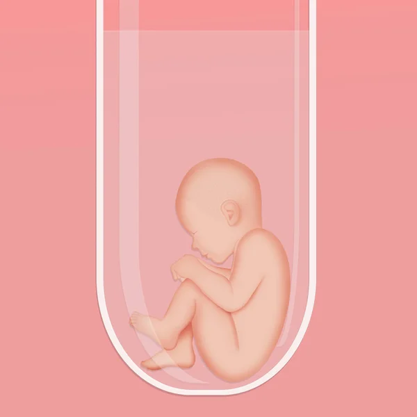 illustration of baby in test tube