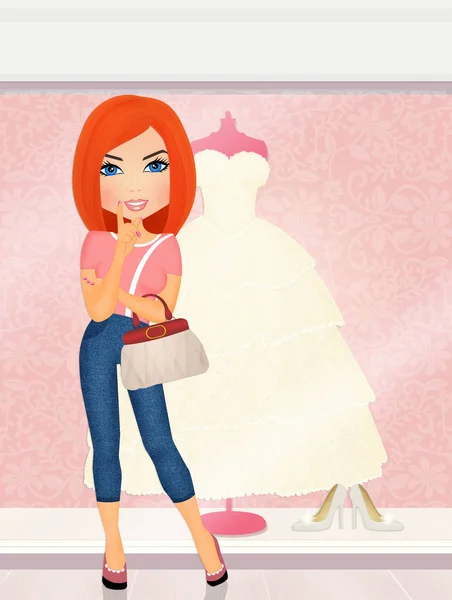 Illustration Wedding Dress Shop — Stock Photo, Image