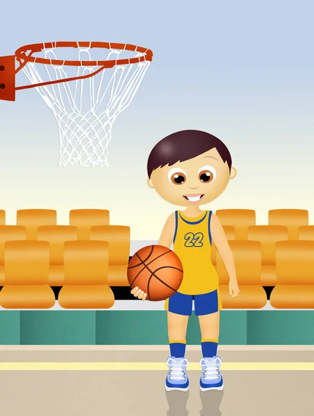 illustration of child play basketball