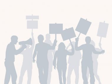 kalabalık protesto çizimi