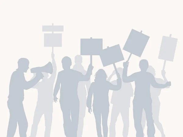 Ilustrace Davu Protestující — Stock fotografie