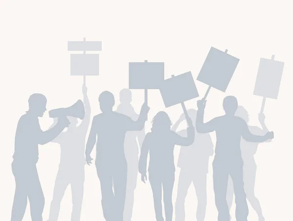 Illustration Publiken Protesterar — Stockfoto