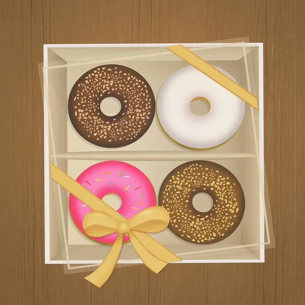 Ilustração Donuts Caixa — Fotografia de Stock