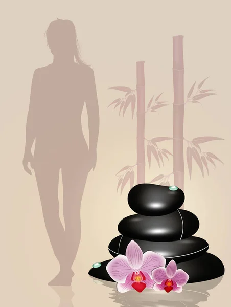 Illustration Von Heißen Steinen Für Beauty Center — Stockfoto