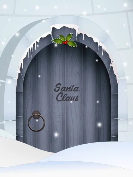 Иллюстрация Дома Санта Клауса Погруженного Снег — стоковое фото