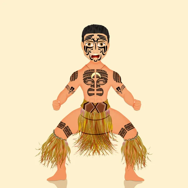 Illustration Haka Warrior Dance — Stock Photo, Image
