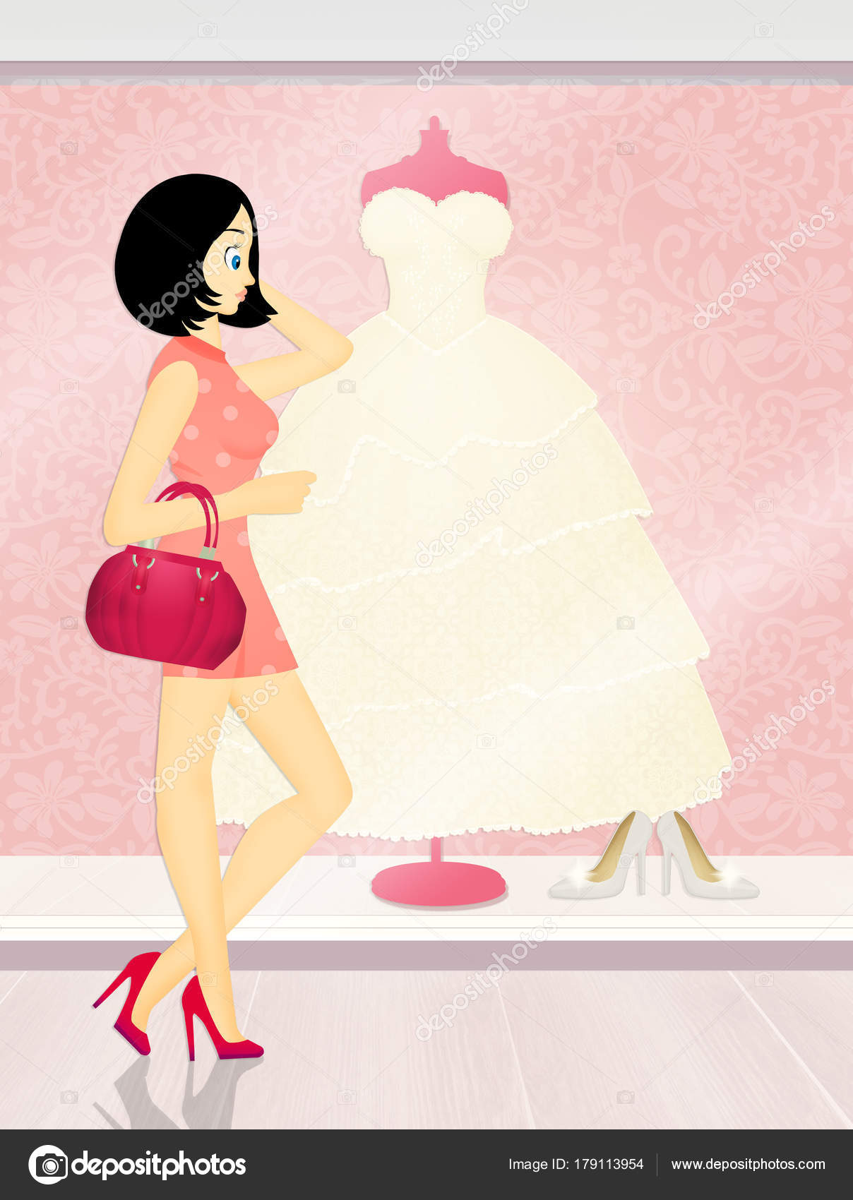 Wedding Dress Shopping Cartoon