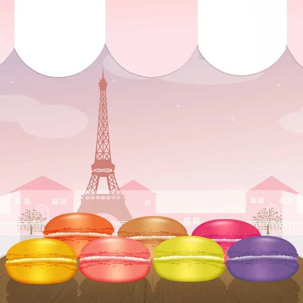 Illustration Macarons Paris — Stock Photo, Image