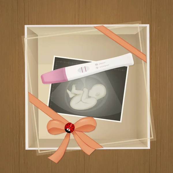 Illustration Pregnancy Test Ultrasound Gift Pack — Stock Photo, Image