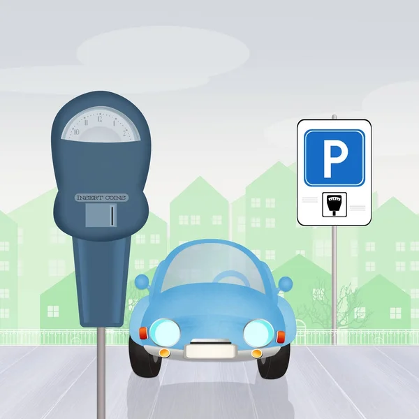 Ilustrace Placené Parkování — Stock fotografie