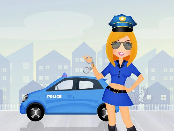 Ілюстрація Поліцейської Дівчини — стокове фото
