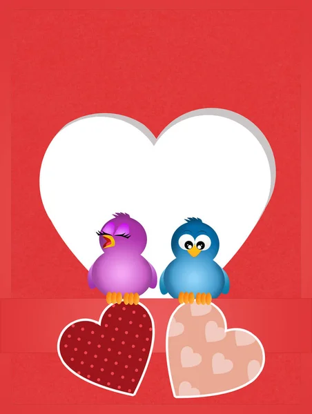Ilustração Cartão Postal Valentim — Fotografia de Stock