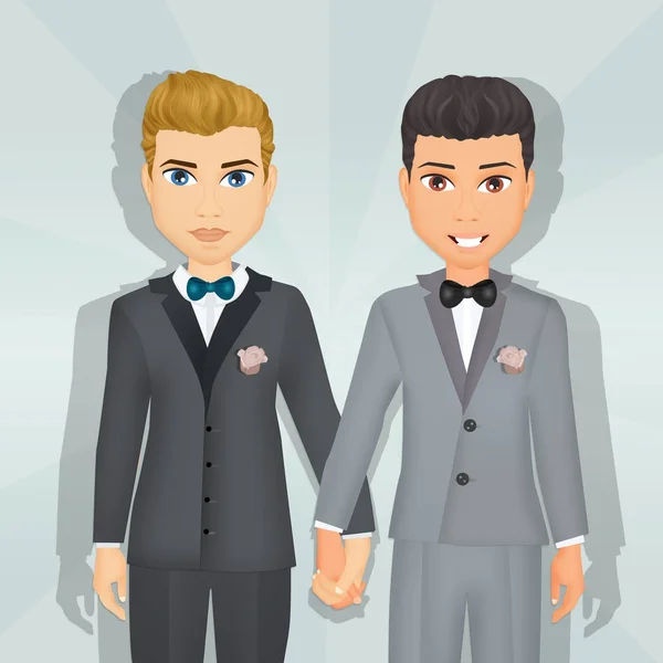 Ilustração Casamento Gay Casal — Fotografia de Stock